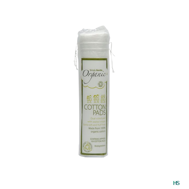 Simply Gentle Organic Cotton Pads vatrondel 100 stk.