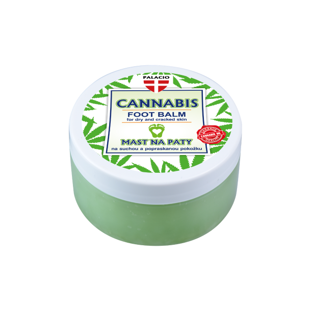 PALACIO Cannabis Fodbalm 100 ml med hampolie til pleje af t�r hud og h�rde h�le.
