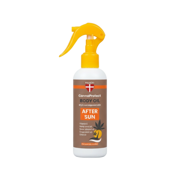 Palacio CannaProtect Body Oil After Sun 150ml &ndash; Regenererende kropsolie med hampeolie og fire andre aktive olier til solpleje.