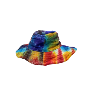 Boho Festival Hat i Hamp & Bomuld - Tie-Dye med Formbar Skygge