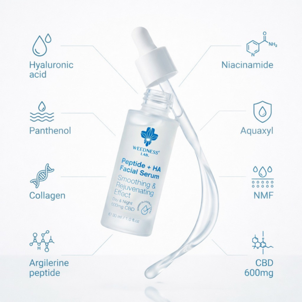 weedness Lab. Peptide + HA Smoothing &amp; Rejuvenating Facial Serum 30ml