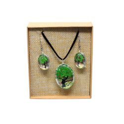 Smykkes�t m. Blomster � Tree of Life set - Green
