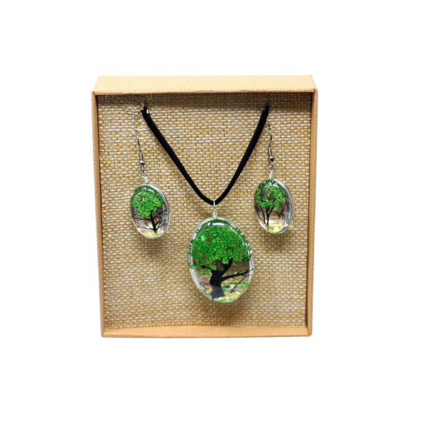 Smykkes�t m. Blomster � Tree of Life set - Green