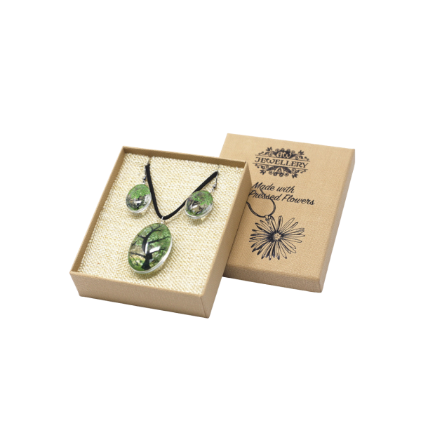 Smykkes�t m. Blomster � Tree of Life set - Green