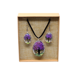 Smykkes�t m. Blomster � Tree of Life set - Lavender
