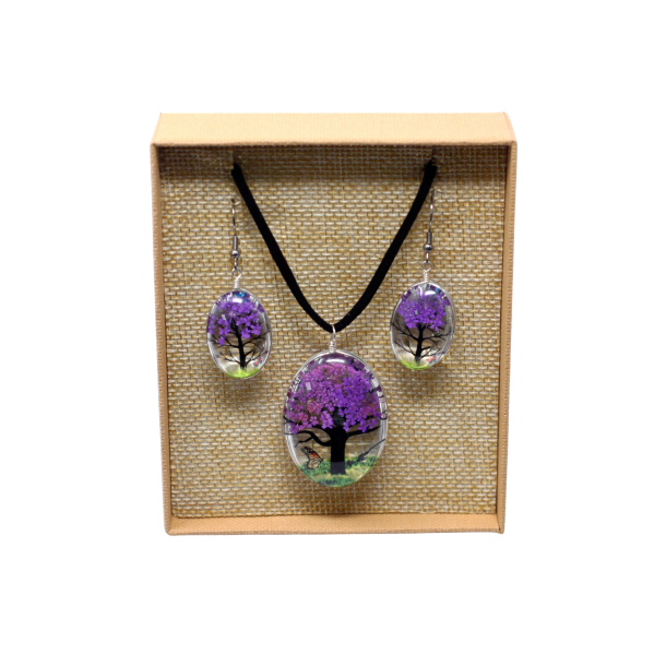Smykkes�t m. Blomster � Tree of Life set - Lavender