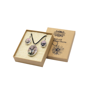 Smykkes�t m. Blomster - Tree of Life set - Pink