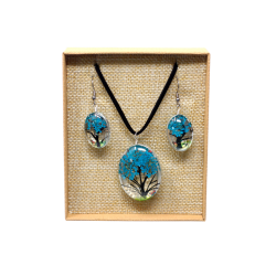 Smykkes�t m. Blomster � Tree of Life - Teal