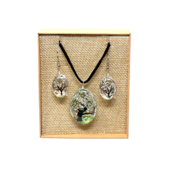 Smykkes�t m. Blomster � Tree of Life � White