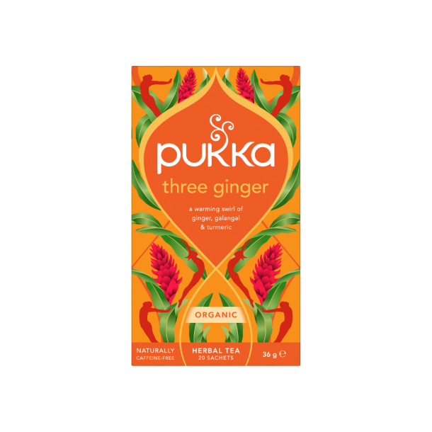 Pukka Three Ginger �kologisk te med ingef�r galangarod og gurkemeje 20 breve.