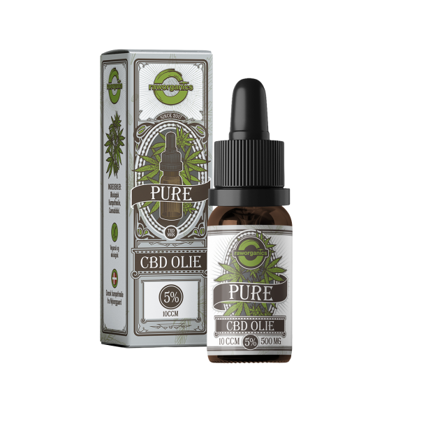 Raw Organics CBD Mundolie 5% 10 ml flaske med pipette.