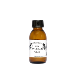 R�mer Naturprodukt ren avocadoolie 100 ml i klassisk brun apoteker glasflaske med hvid etiket.