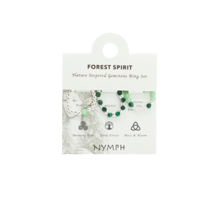 Nymph 'Forest Spirit' Krystalringe & �delsten � 3-i-1 S�t