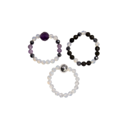 Nymph 'Full Moon' Krystalringe &amp; �delsten � 3-i-1 S�t