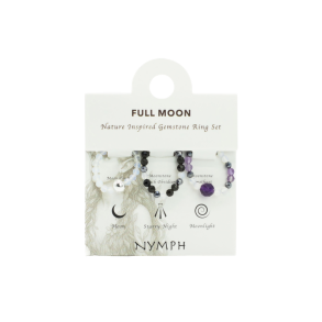 Nymph 'Full Moon' Krystalringe & �delsten � 3-i-1 S�t