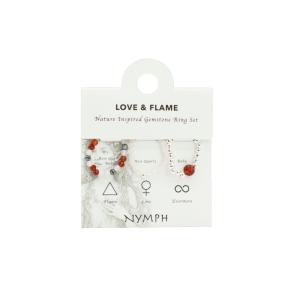 Nymph 'Love & Flame' Krystalringe & �delsten � 3-i-1 S�t