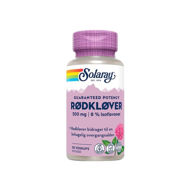 Solaray R�dkl�ver 30 kapsler kosttilskud med isoflavoner til overgangsalderen.