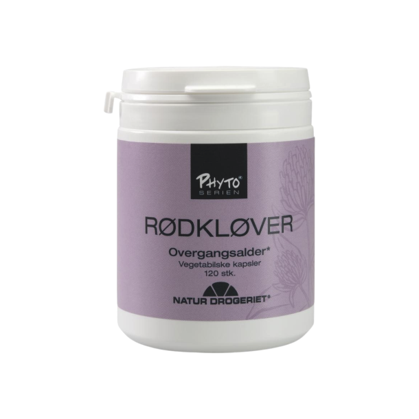 Natur-Drogeriet R�dkl�ver 400 mg 120 kapsler &ndash; naturligt kosttilskud til overgangsalderen med isoflavoner.