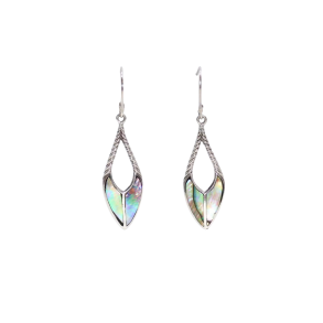 Abalone �reringe Spear Drops - H�ndlavet i 925 Sterlings�lv
