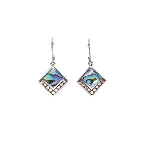 Abalone �reringe - Square Dots - H�ndlavet 925 Sterlings�lv