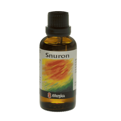 Allergica Snuron 50 ml flaske med hvidt m�rkat og lysebl� detaljer. Dansk h�ndpotenseret hom�opati med l�g og echinacea.