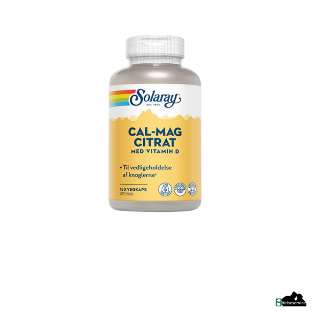 Solaray Calcium Magnesium Citrat med vitamin D. 180 kap.