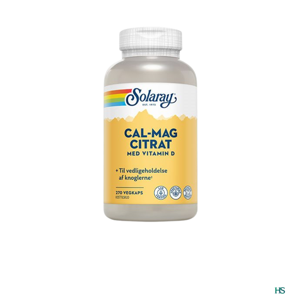 Solaray Cal. Mag. Citrat med vitamin D. 270 kap.