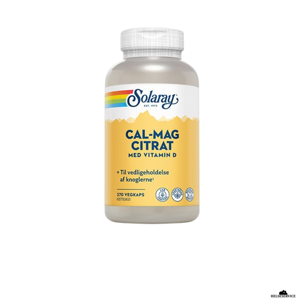Solaray Calcium Magnesium Citrat med vitamin D. 270 kap.