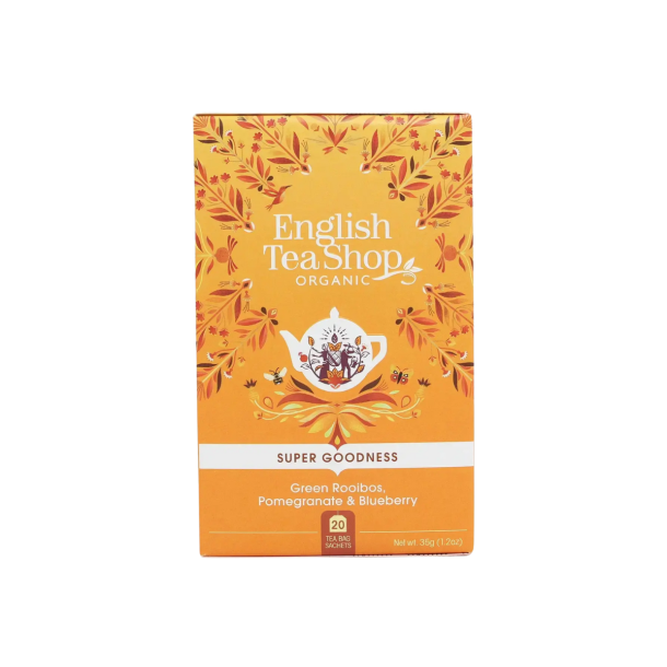 English Tea Shop Green Rooibos te med granat�ble og bl�b�r 20 breve �kologisk.