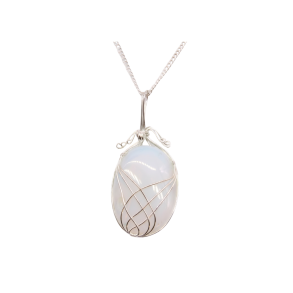 Swirl Wrapped �delstenshalsk�de � Opalit - S�lvbelagt