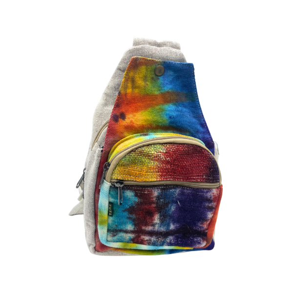 Nepal Hamp Sling Bag - Tie-Dye Skuldertaske H�ndlavet