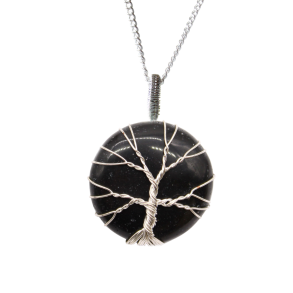 Tree of Life Halsk�de - Sort Onyx -Beskyttende Talisman