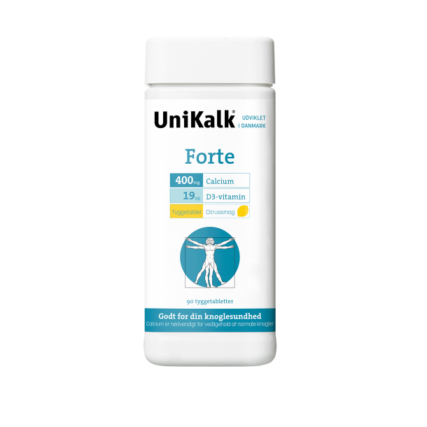 Unikalk Forte Tyggetablet med Citrussmag 90 stk.