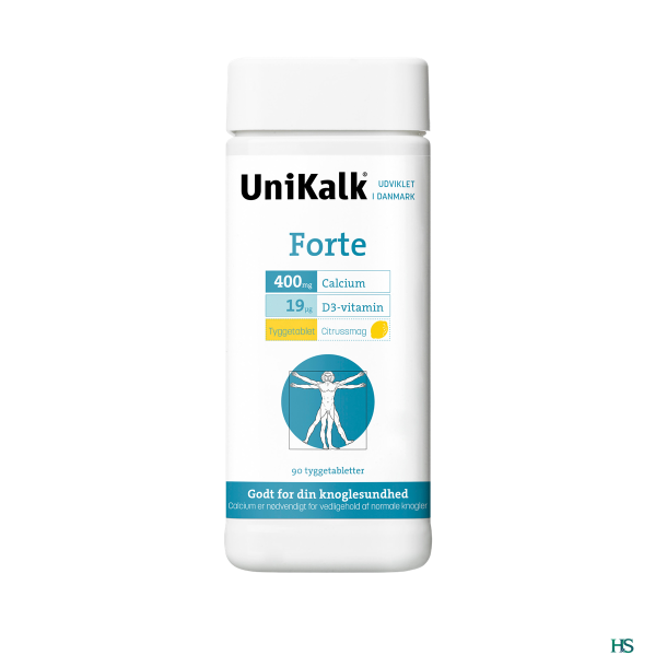 Unikalk Forte Tyggetablet med Citrussmag 90 stk.