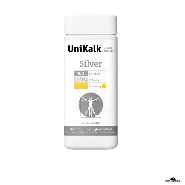 Unikalk Silver Tyggetablet med citrussmag 90 stk.