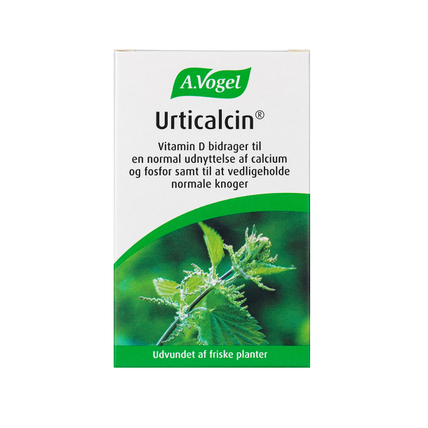 A.Vogel Urticalcin 600 tabletter med br�nden�lde og vegansk D-vitamin.
