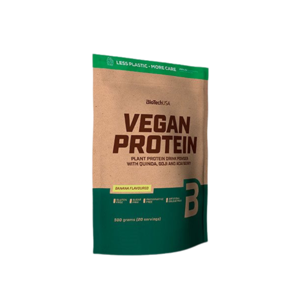 BioTechUSA Vegan Protein pulver m. banan smag 500g