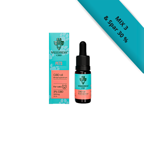 Weedness CBD PET oil 3% specialolie til katte hos Helseservice.