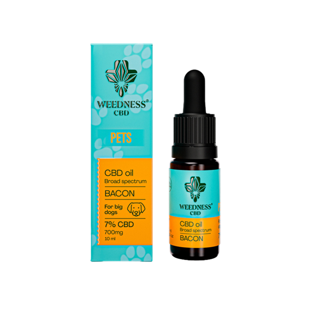 Weedness CBD PET oil til store hunde 7% 10 ml.