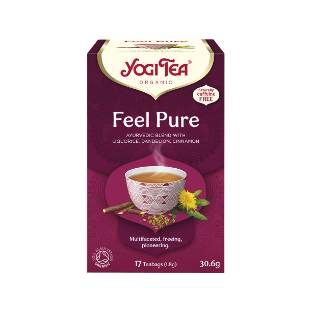 Yogi tea feel pure �kologisk urtete med lakridsrod m�lkeb�tte og kanel 17 breve.