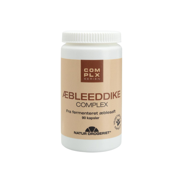 Natur-Drogeriet �bleeddike Complex 90 kapsler i hvid b�tte med beige etiket &ndash; biotherapeutisk tilskud med fermenteret �blesaft hos Helseservice.