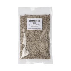En flot 300 grams pose med H�rvejssalt Sydesalt n�nsomt blandet med br�nden�lde og hvidl�g.