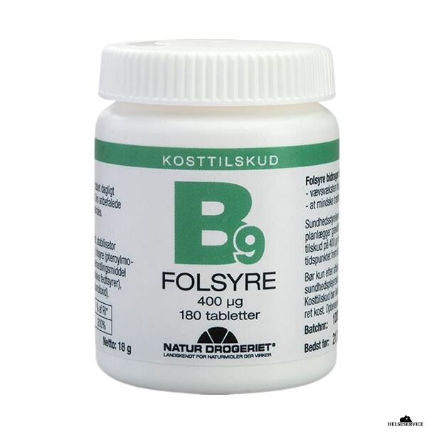 Natur Drogeriet - B9 Folsyre 400 g -180 tabs