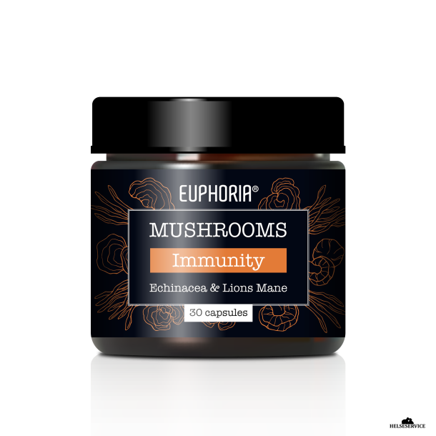Euphoria Mushrooms Immunity Blend Echinacea &amp; Lions Mane 30 kap.