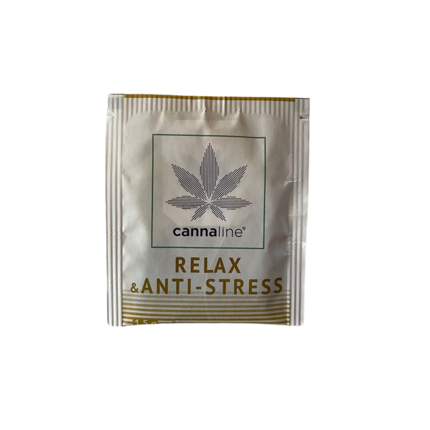 Cannaline Relax og Anti-stress te 1 brev enkeltstyk pr�vepakke med lavendel.