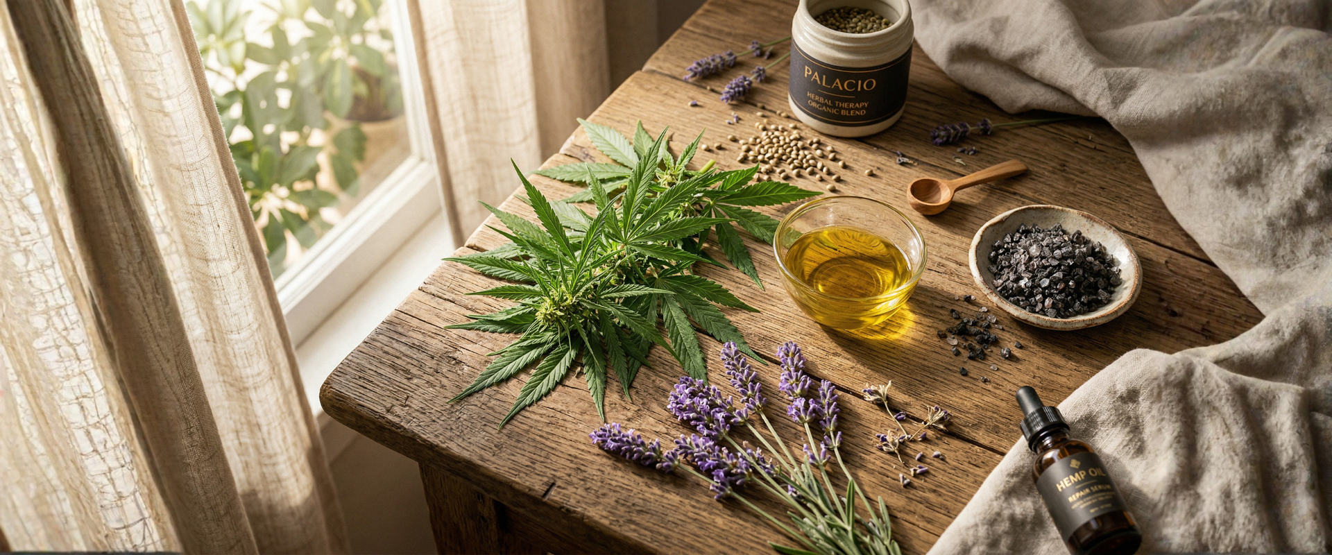 Palacio Herbal Therapy sortiment og botaniske ingredienser