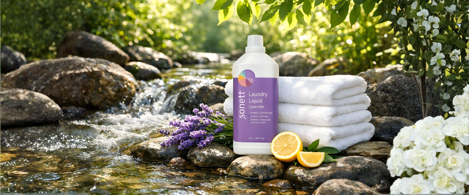 Sonett økologisk vaskemiddel i naturen