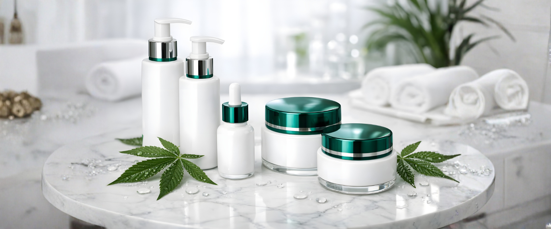 Weedness CBD produkter hvid og grøn serie spa stemning