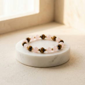 Smukt manifestationsarmb�nd med �gte krystaller og natursten.