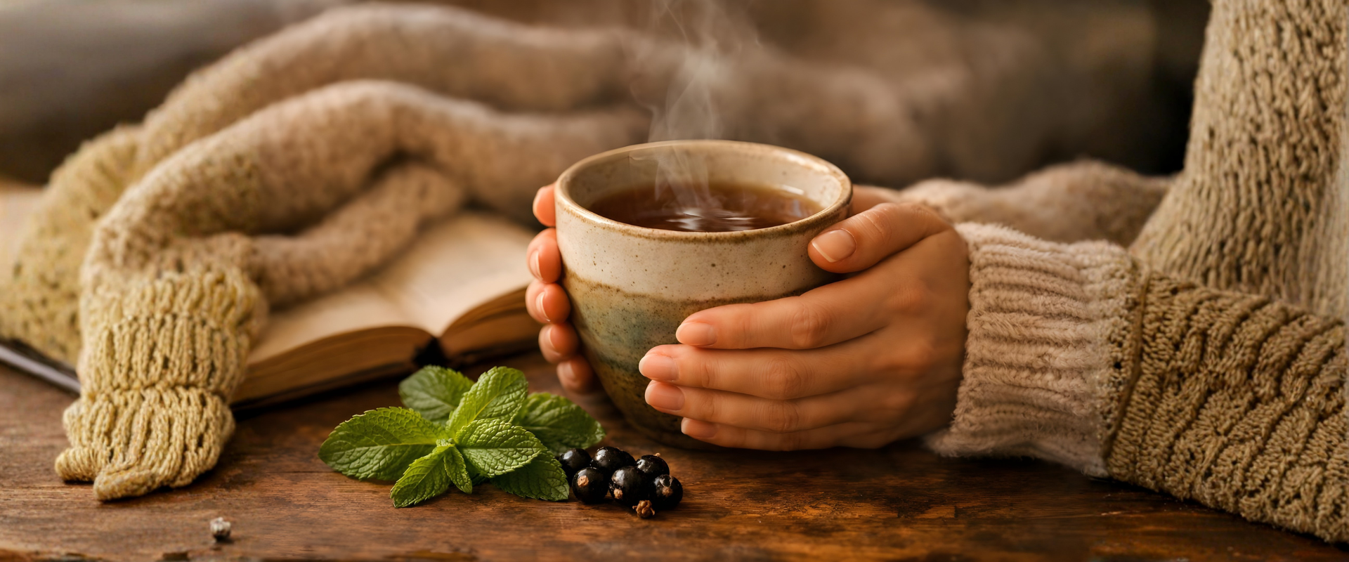 Tulsi te mindfulness ritual med dampende kop